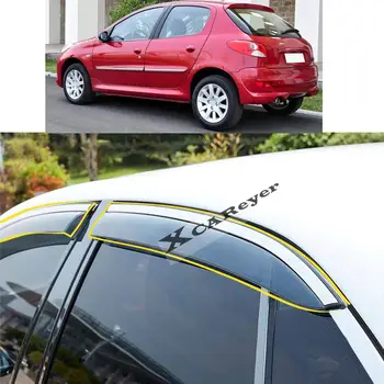 Для Peugeot 207 Хэтчбек 2009 2010 2011 2012 2013 Наклейка для укладки кузова Автомобиля Пластиковое Оконное Стекло Ветровой Козырек Защита от дождя/Солнца Вентиляционное отверстие