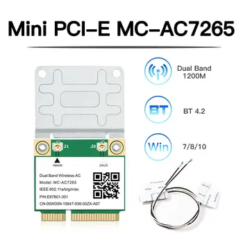 1200 Мбит/с MC-AC7265 Половина мини PCI-E WiFi карта Беспроводная Bluetooth4.2 802.11ac Двухдиапазонный адаптер 2,4 G/5 ГГц Для ноутбука Better 7260AC