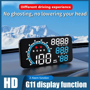 G11 Универсальный HUD GPS Головной Дисплей Спидометр Одометр Светодиодный Дисплей Проектор Ветрового Стекла с Сигнализацией о Превышении скорости Усталости Вождения