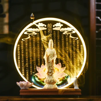 Бодхисаттва Авалокитешвара Южно-Китайского моря, предлагающий фоновый свет, Будда Дзен, благовония с обратным потоком, украшение дома