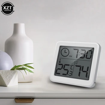 3,2-дюймовый Умный ЖК-цифровой термометр-Гигрометр, Автоматический электронный монитор температуры и влажности, Часы, Термометр для помещений