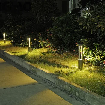 Новая водонепроницаемая светодиодная лампа для садовой лужайки, современный алюминиевый светильник на столбе, уличный светильник для ландшафтного газона во дворе виллы
