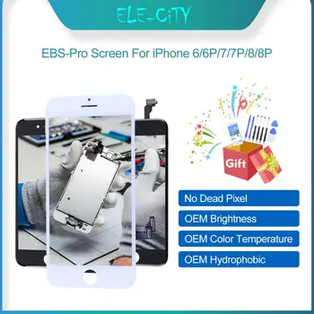 Для iPhone 7 7 Plus 8 8 Plus EBS Pro Качественный ЖК-дисплей с сенсорным экраном, Дигитайзер В Сборе, Запасные Части Белого и черного Цветов