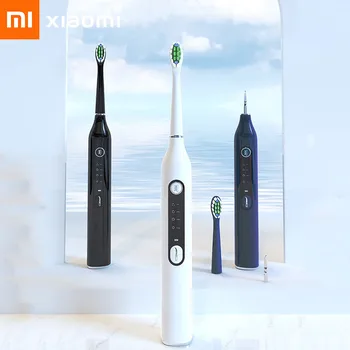 Электрическая Зубная щетка Xiaomi Youpin, Ультразвуковой Очиститель зубов IPX7, Водонепроницаемый, 4 Режима, Чистящий рот, 2 В 1, Ирригатор для зубов, Стоматологический