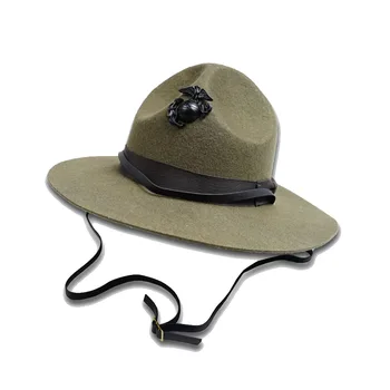 Шерстяная шляпа USMC со значком Военно морской пехоты Американские аксессуары для активного отдыха Ретро WW2 Головной убор для мужчин Инструктор