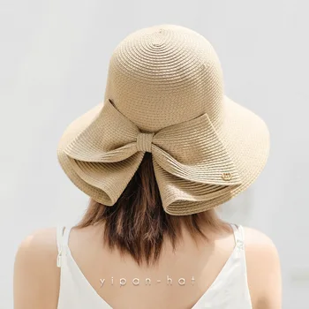 Солнцезащитная шляпа Женская Летняя Модная Новая Женская шляпа-панама Солнцезащитная Шляпа Соломенная Шляпа Солнцезащитная шляпа