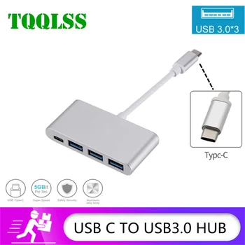 USB Type-C 4-портовый концентратор-адаптер PD USB 3.0, многопортовый USB-разветвитель, 5 Гбит/с, сверхскоростной концентратор для передачи данных для ноутбука Macbook