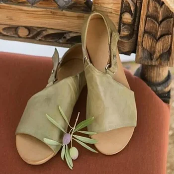 Сандалии; вьетнамки на плоской подошве; коллекция 2022 года; летние римские туфли-гладиаторы; женские шлепанцы с пряжкой; женские повседневные сандалии с открытым носком