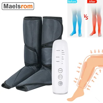 Массажер для ног с подогревом, воздушный компрессионный массаж для стоп и икр, полезный для кровообращения, расслабление мышц, 3 интенсивности, 3 режима