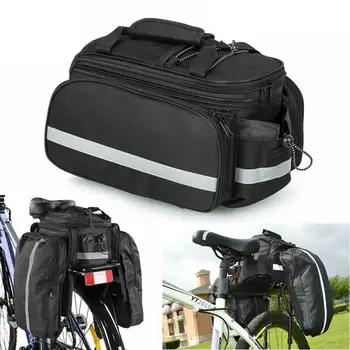 Черный Велосипедный рюкзак Большой емкости С дождевиком, Седельные сумки, сумка для заднего сиденья, Сумка для переноски сидений, Велосипедная сумка