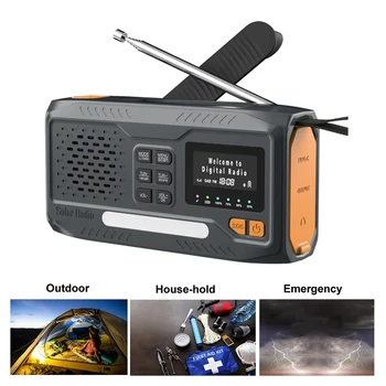 Портативный Солнечный радиоприемник, аварийное радио DAB/FM Bluetooth-радио Со светодиодным фонариком/SOS