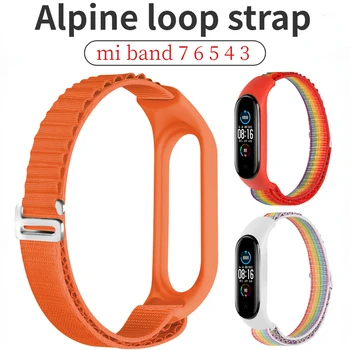 Alpine Loop Ремешок для Xiaomi Mi Band 4 5 6 7 Ремешок Браслет Аксессуары Для Умных Часов Нейлоновый Сменный Браслет Mi Band 3 4 5 Ремень