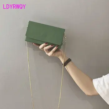 Сумка 2023, Новая модная Женская сумка через плечо с зеленой цепочкой, Маленькая квадратная сумка, сумки на плечо 18,5x10 см