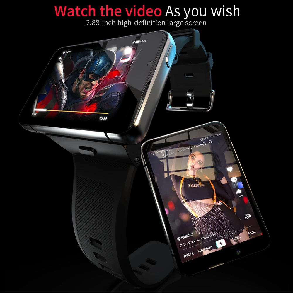 2021 Новые Мужские Смарт-часы Глобальной версии 2,88 дюймов 13 Мп 5 Мп с двумя камерами MT6761 4 + 64 ГБ Android 9 Монитор сердечного ритма 4G Smartwatch