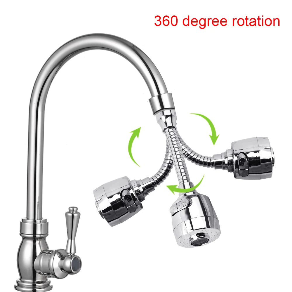 360-Градусный Поворотный кран с выдвижным душем, 2 Режима, Регулируемые Кухонные инструменты Для ванной, Насадка, Фильтр для экономии воды