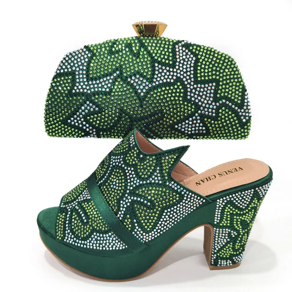 Doershow африканские модные итальянские комплекты обуви и сумок для вечеринки с камнями, фиолетовые итальянские сумки, подходящие сумки!  HGB1-20