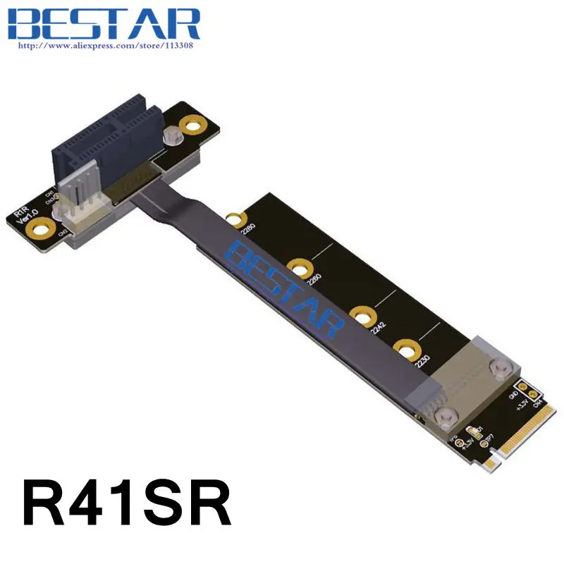M.2 NGFF NVMe M ключ 2230 2242 2280 Для PCIe 1x Riser Card PCI-E Gen3.0 1x10 см 20 см 30 см 1ft 2ft Для 1050ti 1060ti 1080ti RX580