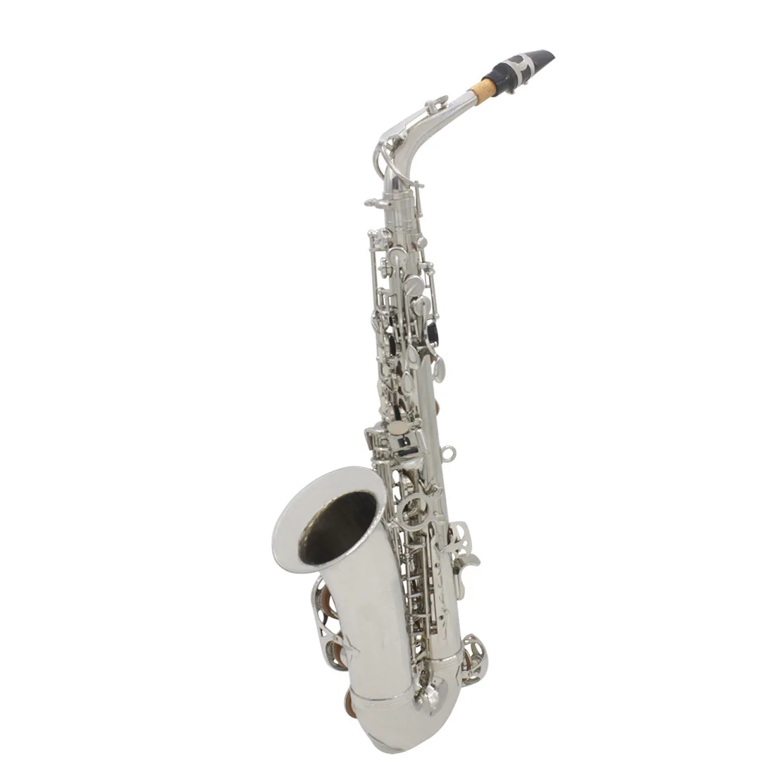Высококачественная продажа серебристого латунного саксофона alto с чехлом для саксофона и аксессуарами