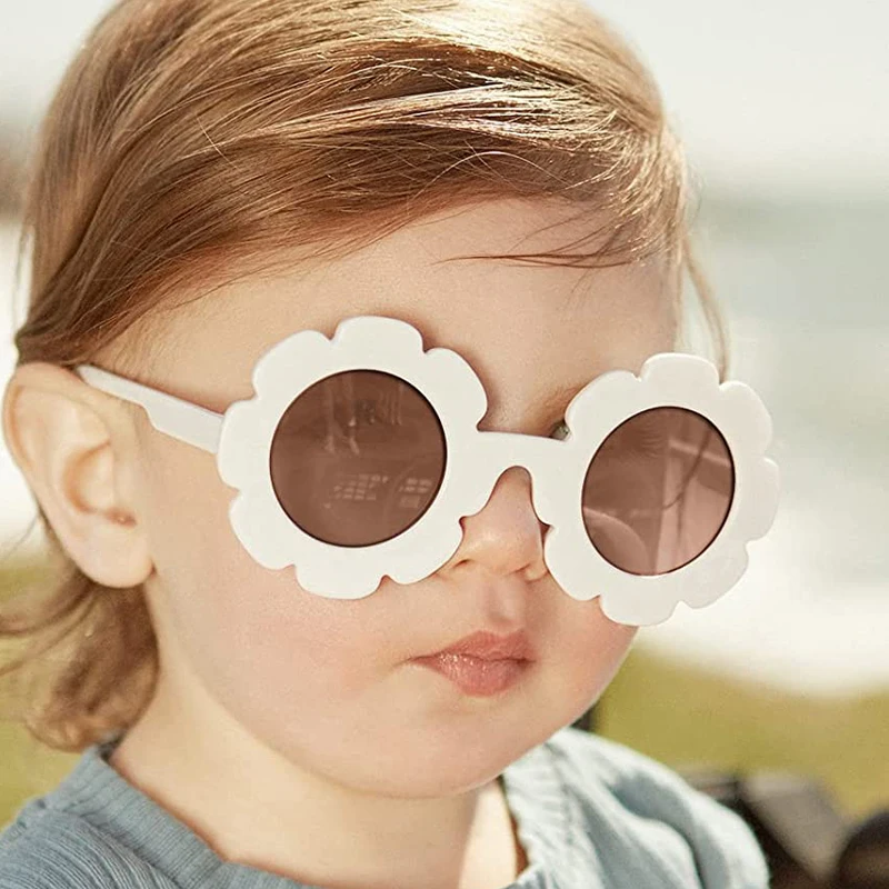 Детские красочные солнцезащитные очки в форме цветка Для мальчиков и девочек, очки в маленькой круглой оправе, очки для путешествий в стиле Ретро, солнцезащитные очки с защитой от ультрафиолета