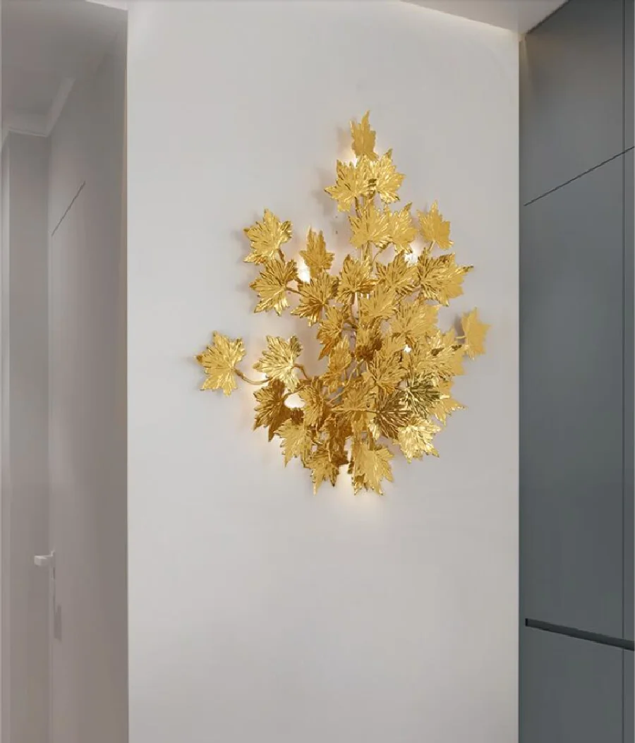 Золотой современный светодиодный настенный светильник дизайнерское украшение фоновый настенный светильник роскошная лампа для украшения лобби отеля