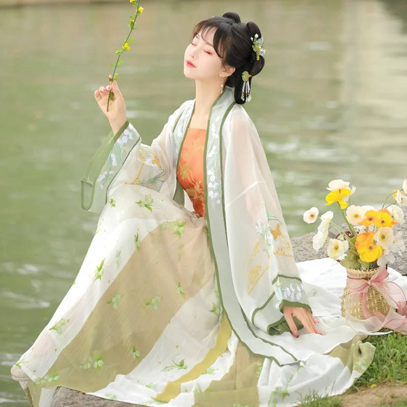 Китайский традиционный женский костюм Ханьфу, Платье Древней Династии Хань, Восточное платье Принцессы, Элегантная одежда для Танцев Династии Тан