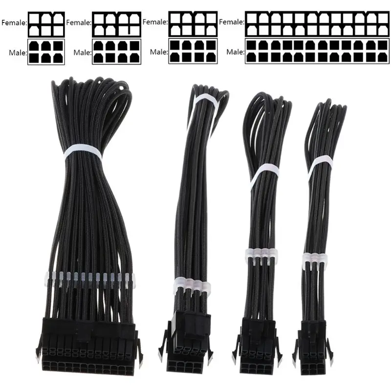 Комплект кабелей питания с удлинителем рукава для настройки 18AWG ATX/ EPS CORD Прямая поставка