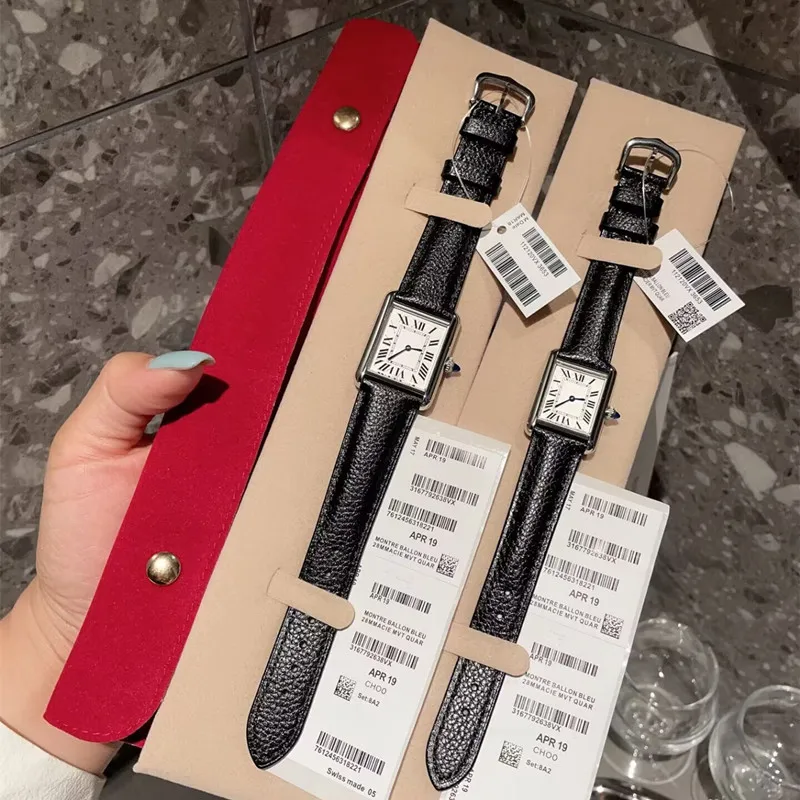 Топ элитного бренда, оригинальное качество, японский механизм Reloj Mujer, Модные женские простые кварцевые кожаные часы на квадратной бретел...