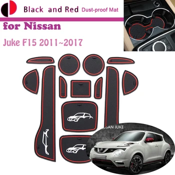 Резиновый Дверной Паз Коврик для Nissan Juke F15 Qazana 2011 ~ 2017 Подушка Ворота Слот Для Хранения Подстаканник Пылезащитный Автомобильный Внутренний Стикер Авто