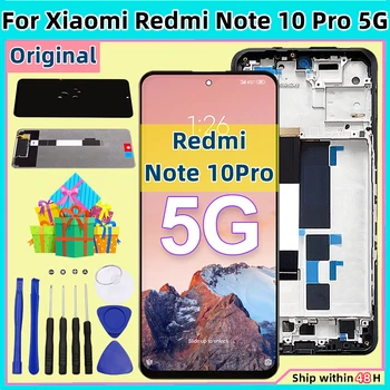 Оригинальный ЖК-дисплей Для Xiaomi Redmi Note 10 Pro 5G Дисплей с Сенсорным экраном, Дигитайзер, Замена Для Redmi Note 10 PRO 5G ЖК-дисплей С Рамкой