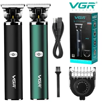 VGR Новый Стиль Электрическая Машинка для стрижки волос с гравировкой Т-образное лезвие USB Перезаряжаемая Металлическая водонепроницаемая Машинка для стрижки волос V-272