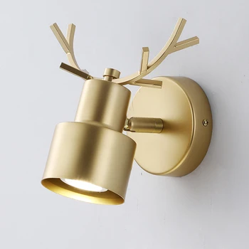Индивидуальные настенные светильники с оленьими рогами, Креативная прикроватная лампа для спальни, Современный простой золотой светодиодный настенный светильник в Скандинавском стиле для детской комнаты