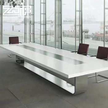 Офисная мебель рабочая станция стол для совещаний на 20 персон белый стол для конференций