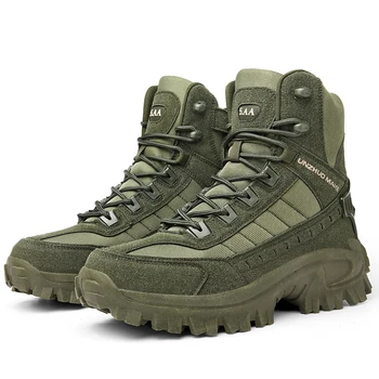2023 Мужские Военные Тактические ботинки, Водонепроницаемые Кожаные Армейские ботинки, Безопасная Рабочая обувь для Пустыни, Армейские Ботильоны, Мужская обувь