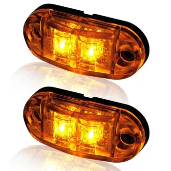 2LED Светодиодные боковые габаритные огни для грузовых автомобилей Piranha Caravan, габаритный фонарь для бокового зазора, лампа Янтарного, красного, белого цвета
