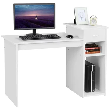 Рабочее место в домашнем офисе, Компьютерный стол с выдвижным ящиком и местом для хранения, 44,10x19,70x32,30 дюймов