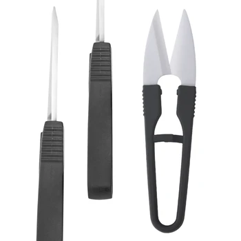 U-образные ножницы с крышкой, Практичный керамический резак для ниток, Маленький Триммер для рыбной ловли, Мини-триммер для вышивания крестиком