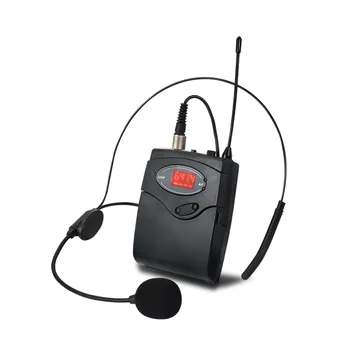 Комплект беспроводных микрофонов с головным убором + петличный лацкан, микрофон-передатчик, приемник УВЧ частоты для обучения речи