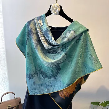 2023 новый Ханчжоу двусторонний двухцветный марлевый шарф Xiangyun, большой квадратный шарф, модная роскошная накидка для кондиционирования воздуха с шарфом