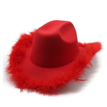 Женский британский цилиндр, ковбойские шляпы для мужчин, панама, джаз, бесплатная доставка, роскошная шляпа с пером, новинка 2023, фетровая шляпа для девочек, вечерние шляпы