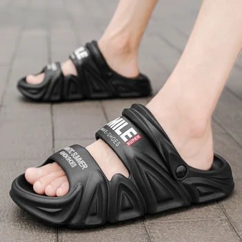 Новые Летние тапочки-тапки Для женщин, Мужские шлепанцы на платформе с толстой подошвой, мягкие полые спортивные сандалии Унисекс из ЭВА, повседневная пляжная обувь