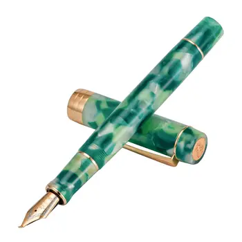 Новая Акриловая Авторучка Jinhao 100, Красивая Зеленая Подарочная ручка EF/F/M/с Изогнутым Кончиком и Конвертером, Офисная Школьная Чернильная Ручка