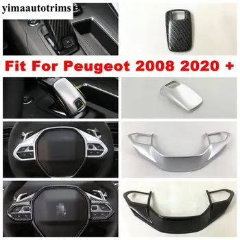 Декоративная панель рулевого колеса/Ручка переключения передач, накладка на головку ручки, отделка ABS, комплект для ремонта салона, подходит для Peugeot 2008 2020- 2022