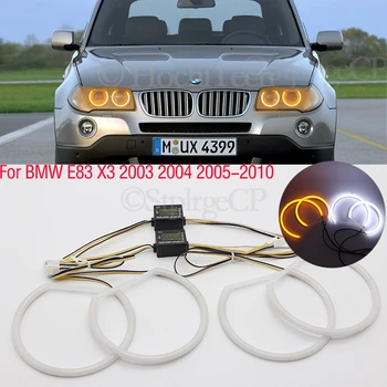 SMD хлопковый светильник LED angel eyes белого и желтого цвета DRL комплект для BMW E83 X3 2003 2004 2005 2006 2007 2008 2009 2010 автомобильные аксессуары