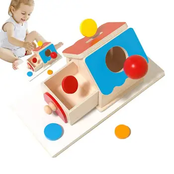 Коробка Монтессори 2-в-1, Яркие Сенсорные игрушки Монтессори с шариками и Постоянными объектами для детей, Принадлежности для домашнего обучения