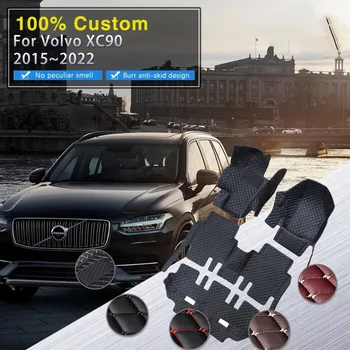 Автомобильные Коврики Для Volvo XC90 MK2 7 Seat 2015 ~ 2022 Комплект Кожаных Ковриков, Детали Интерьера Автомобиля, Водонепроницаемый Коврик, Автомобильные Аксессуары