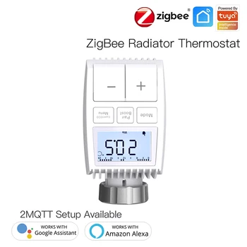 Клапан привода радиатора Tuya ZigBee3.0 Умный Термостат Регулятор температуры Внешний датчик TRV Голосовое Управление Alexa