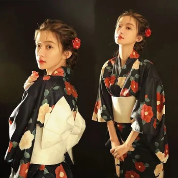 Японское традиционное кимоно юката и Оби, ретро женское вечернее платье, кимоно гейши, ретро женский костюм для сценического шоу