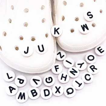 1 шт., Однотонная силиконовая обувь с буквами Алфавита, Аксессуары на пуговицах, Украшение для обуви Croc Jibz, браслет 