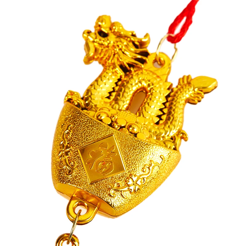 1 шт. Позолоченный пластиковый кулон с Зодиакальным драконом, Счастливый талисман Дракона, подвесные украшения, подарок на Новый год