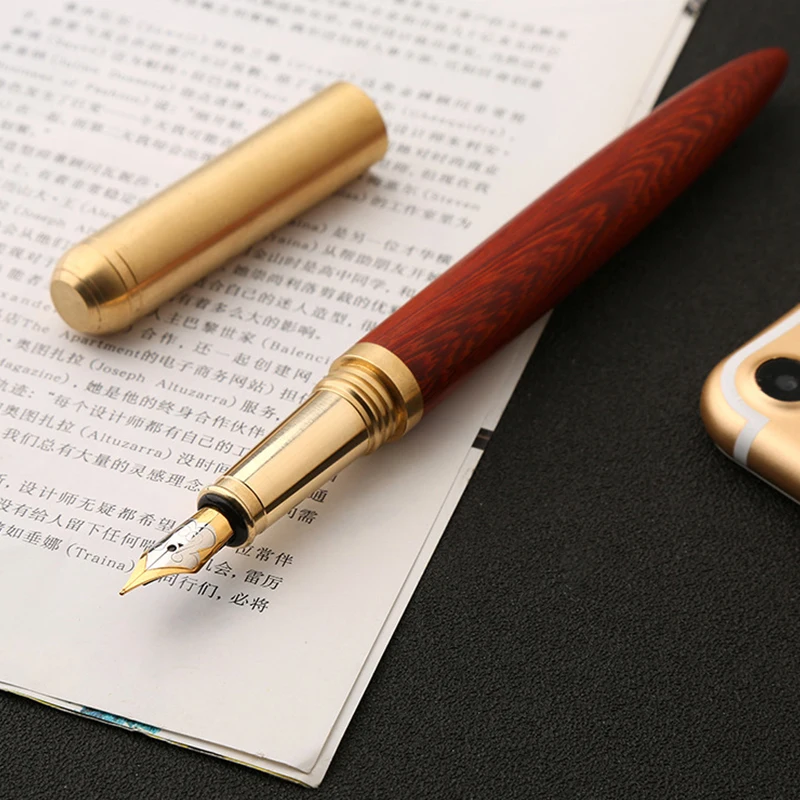 1 шт. Ретро ручка из высококачественного сандалового дерева 0,7 мм, роскошные деревянные ручки для делового письма, каллиграфии, Подарочные принадлежности, школьные канцелярские принадлежности